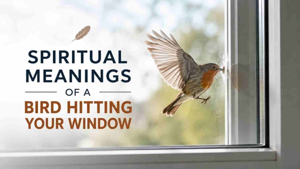 spiritual meanings of a bird hitting your window