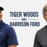 Tiger Woods and Harrison Ford