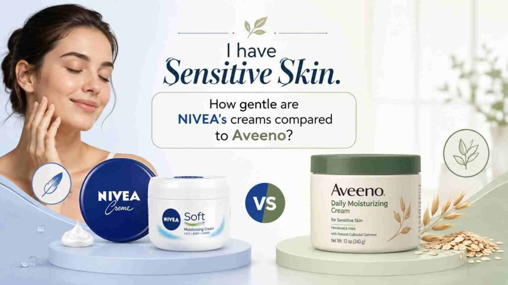 i have sensitive skin. how gentle are nivea’s creams compared to aveeno?